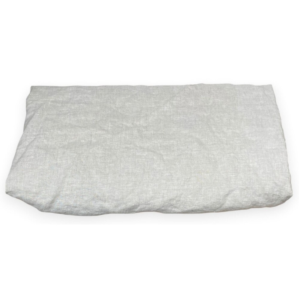 Pottery Barn Belgian Flax Linen Duvet Cover Beige Tan Full Queen Minimalist